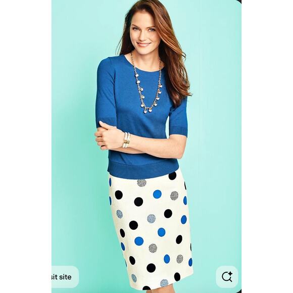 TALBOTS NWT Polka Dot Pencil Skirt // 4 Petite - Picture 1 of 8
